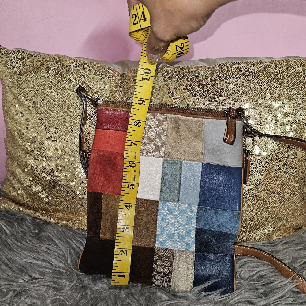 Coach Patchwork Crossbody Bag - Red, Blue, Brown, Cream - Picture 4 of 6